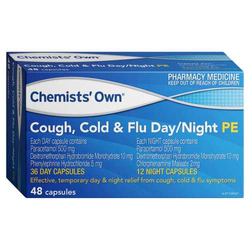 Chemists' Own Cough, Cold & Flu Day/Night PE 48 Capsules